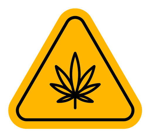 Cannabis packaging warning sign color filled icon
