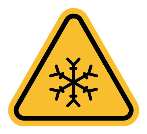 Cold warning sign color filled icon
