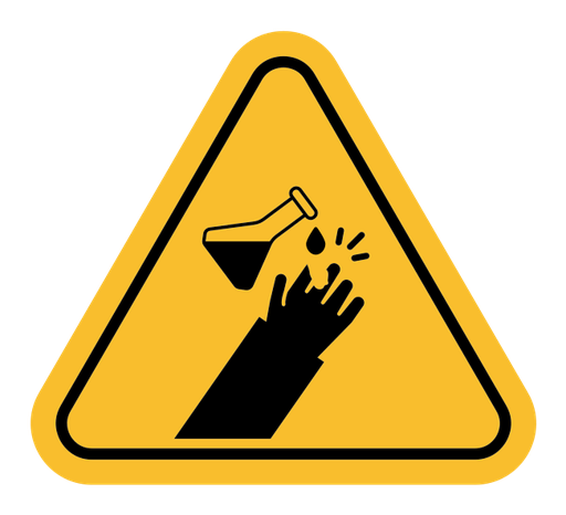 Corrosive acid safety sign color filled icon