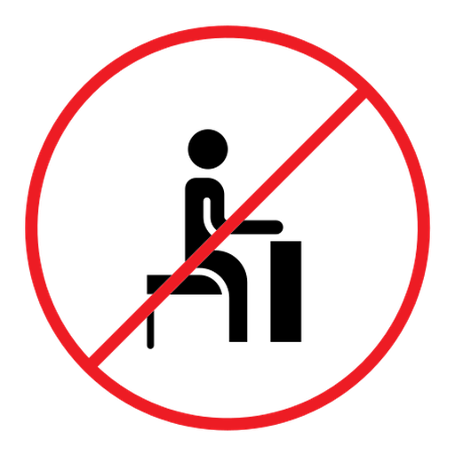 Do not sit sign color filled icon
