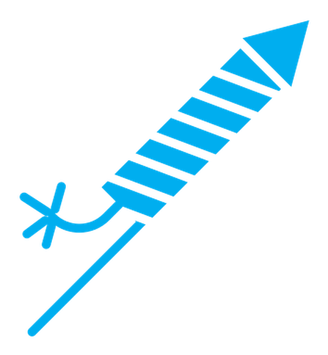 Fireworks rocket sign color filled icon