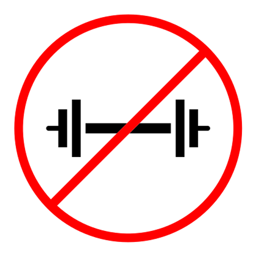 Forbidden barbell sign color filled icon