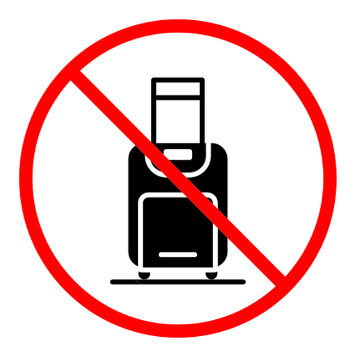 Forbidden luggage sign color filled icon