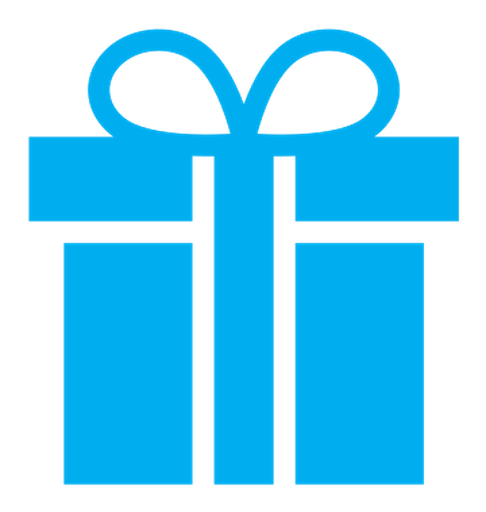 Gift box with ribbon color filled icon