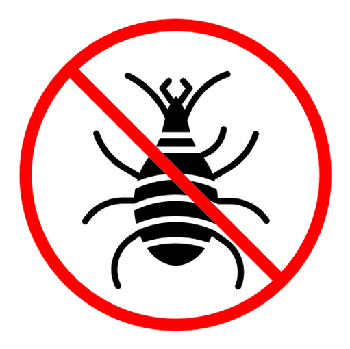 Mite in the prohibition sign color filled icon