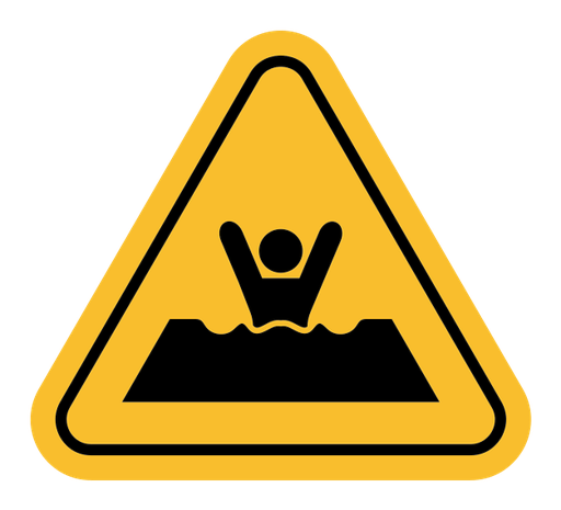 Mud warning sign color filled icon