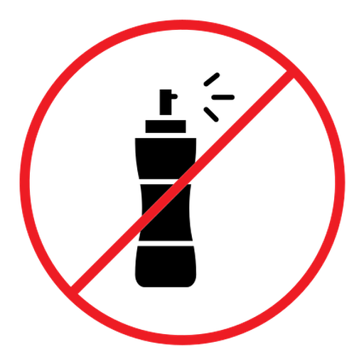 No aerosol spray sign color filled icon
