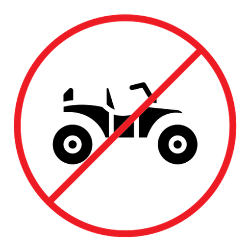 No all terrain vehicle sign color filled icon