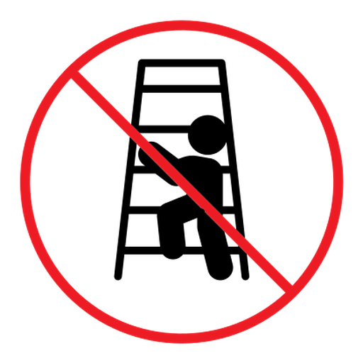 No climbing allowed sign color filled icon