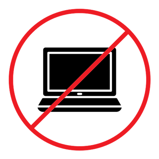 No computer sign color filled icon