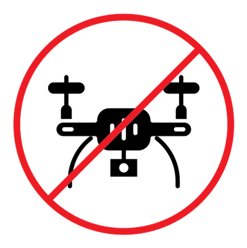No fly drones sign color filled icon