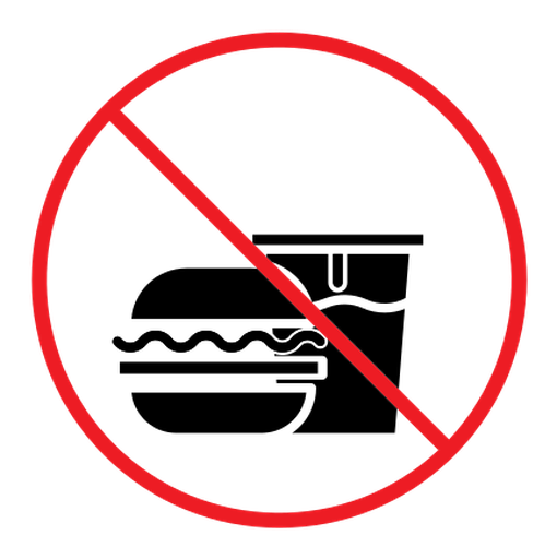 No food allowed sign color filled icon