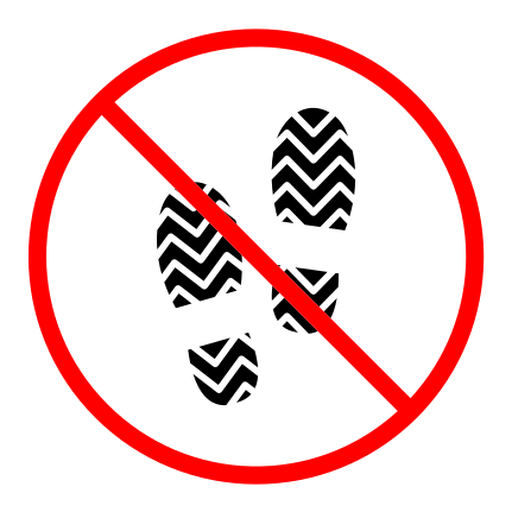 No foot print sign color filled icon