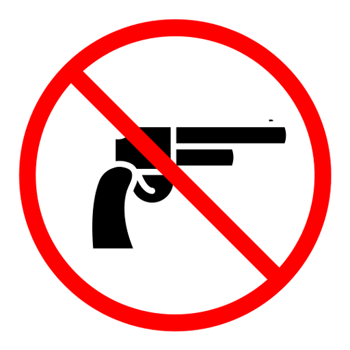No gun color filled icon