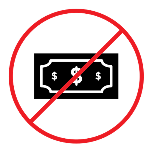 No money sign (2) color filled icon