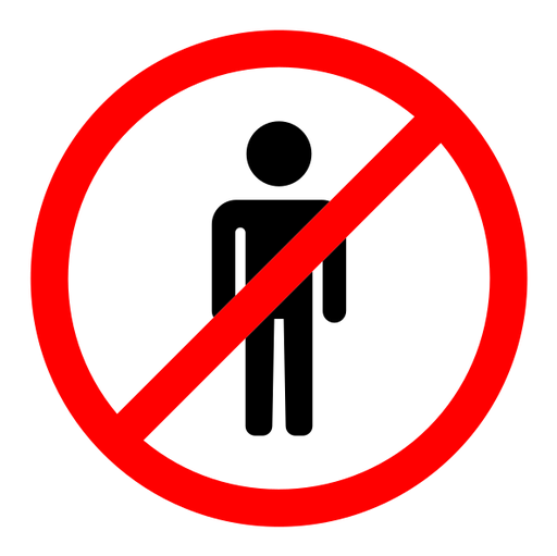 No man sign color filled icon