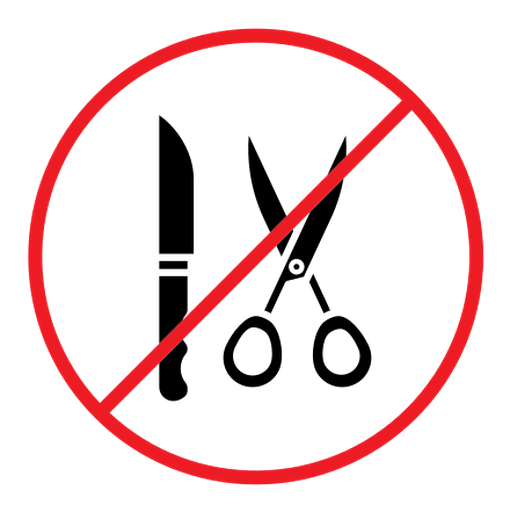 No scissors or no knives sign color filled icon