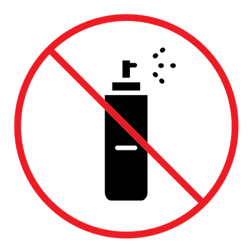 No spray can allowed sign color filled icon
