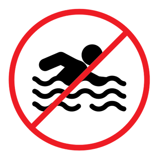 No swimming sign color filled icon
