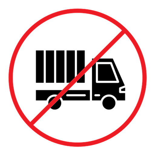No truck sign color filled icon