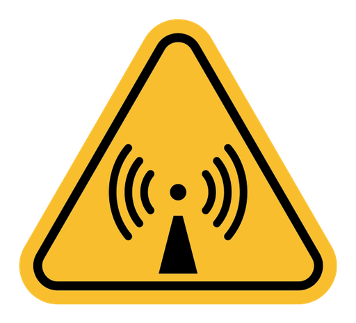 Non ionizing radiation hazard sign color filled icon