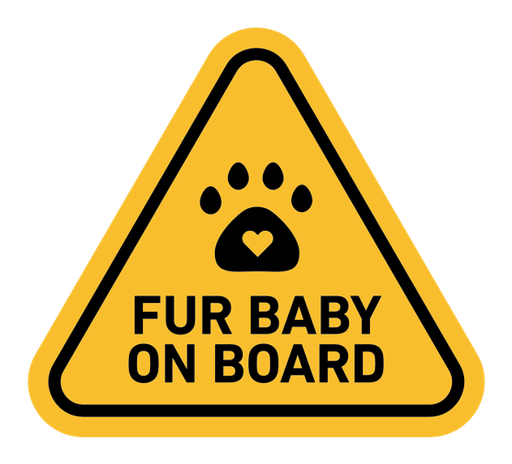 Fur baby on board sign color filled icon
