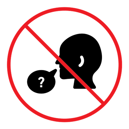 Please do not ask sign color filled icon