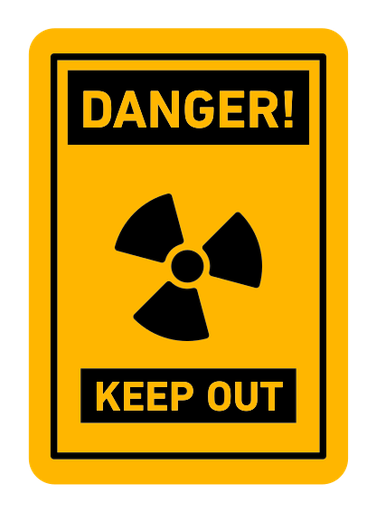 Danger high radiation area keep out sign color filled icon