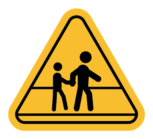 School crossing sign color filled icon
