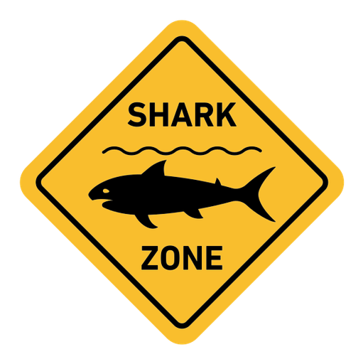 Danger of shark sign color filled icon