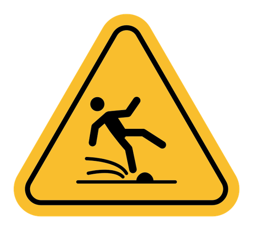 Slip Warning sign color filled icon