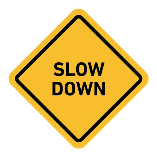 Slow down sign color filled icon