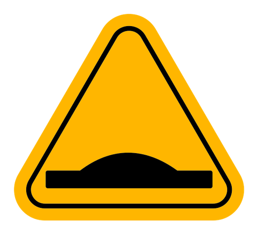 Caution speed Ramps sign color filled icon