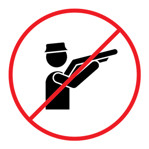 Stop hunting sign color filled icon