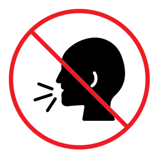 Stop talking sign color filled icon