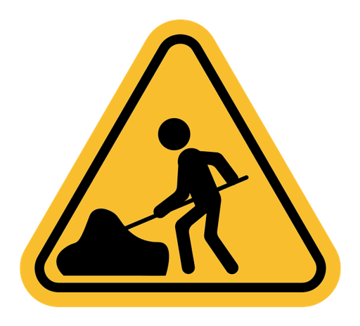 Under construction sign color filled icon