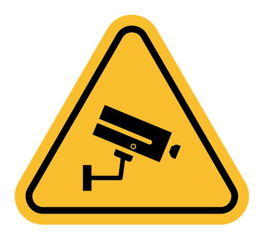 Video surveillance sign color filled icon