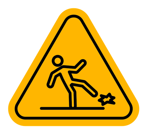 Wet Floor sign color filled icon