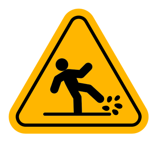 Wet floor sign color filled icon