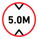 5 meter sign color outline icon