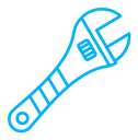 Adjustable wrench color outline icon