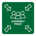 Assembly point color outline icon