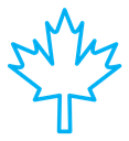 Autumn leaf canadian color outline icon