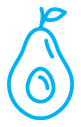 Avocado color outline icon