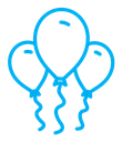 Balloons color outline icon