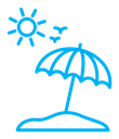 Beach color outline icon