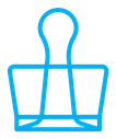 Binder clip color outline icon