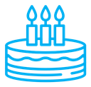 Birthday cake color outline icon