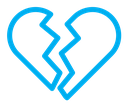 Broken heart color outline icon