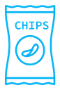 Chips color outline icon